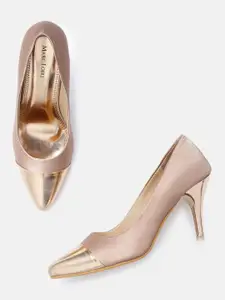 Marc Loire Women Rose Gold Colourblocked Pumps