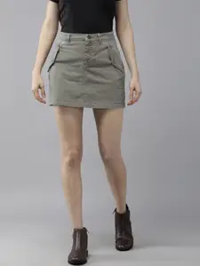 Roadster Grey Mini A-Line Sustainable Skirt