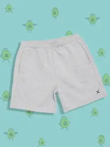 HRX by Hrithik Roshan HRX By Hrithik Roshan U-17 Girls Grey Melange Solid Lycra Bio-Wash Lifestyle Shorts