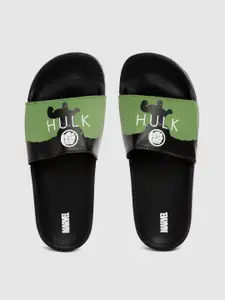 toothless Men Green & Black Marvel Avengers Hulk Print Sliders