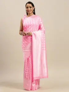 Mitera Pink Pure Silk Woven Design Kota Saree