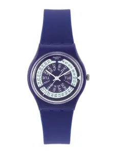 Swatch Women Navy Blue Water Resistant Analogue Watch GN727
