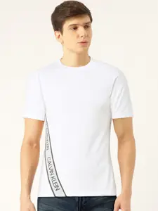 Calvin Klein Jeans Men White Printed Round Neck T-shirt
