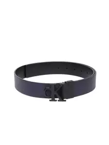 Calvin Klein Men Navy Blue & Black Solid Reversible Leather Belt