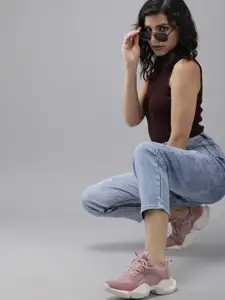 Roadster Women Blue Boyfriend Fit High-Rise Heavy Fade Stretchable Jeans