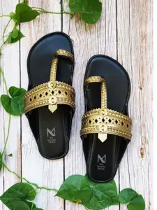 THE MADRAS TRUNK Women Braided Ethnic Kolhapuri One Toe Flats
