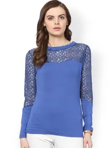 Harpa Blue Lace Top