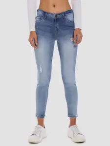 Aeropostale Women Blue Regular Fit Mid-Rise Mildly Distressed Stretchable Jeans