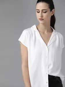 Roadster Women ECOVERO White Solid Casual Shirt