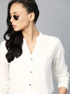 Roadster Women White Solid Casual Shirt