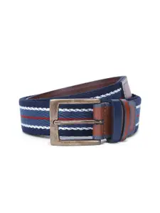Allen Solly Men Navy Blue & White Striped Belt