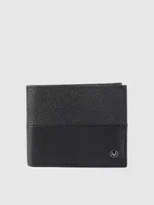 Allen Solly Men Black Colourblocked Two Fold Wallet