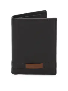 Allen Solly Men Coffee Brown Solid Leather Two Fold Wallet