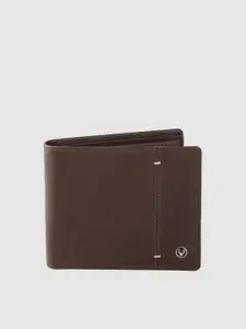 Allen Solly Men Coffee Brown Solid Leather Two Fold Wallet