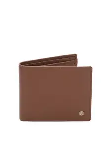 Allen Solly Men Brown Solid Two Fold Leather Wallet