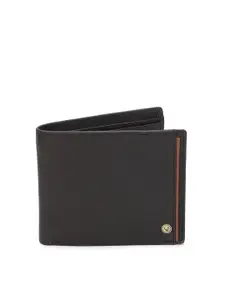 Allen Solly Men Coffee Brown Solid Two Fold Leather Wallet