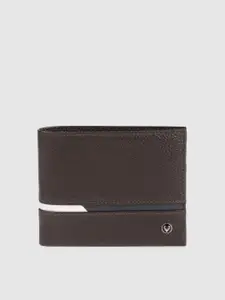 Allen Solly Men Brown Solid Leather Two Fold Wallet
