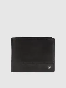 Allen Solly Men Black Solid Leather Two Fold Wallet