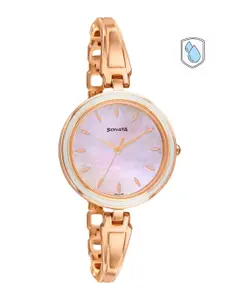 Sonata Women Rose Gold-Toned Analogue Watch 8166WM01-Multi