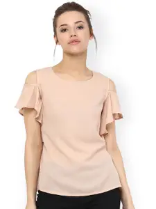 Miss Chase Beige Crepe Top