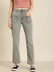 Moda Rapido Women Grey Straight Fit Stretchable Jeans