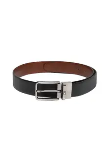 Tommy Hilfiger Men Black & Brown Leather Reversible Solid Belt