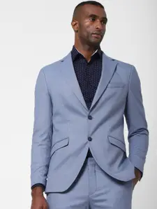 SELECTED Blue Solid Slim fit Single-Breasted Formal Blazer