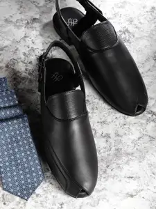 House of Pataudi Men Solid Handcrafted Mules