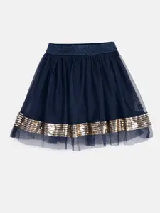 Allen Solly Junior Girls Navy Blue Flared Skirt