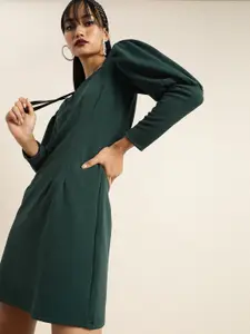 Marie Claire Marie Clair Gorgeous Green Power Shoulders Sheath Dress