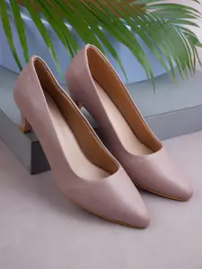 Get Glamr Women Nude-Coloured Solid Pumps