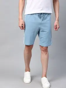 Harvard Men Blue Pure Cotton Mid-Rise Regular Shorts