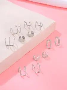 Yellow Chimes Silver-Toned Contemporary Ear Cuff