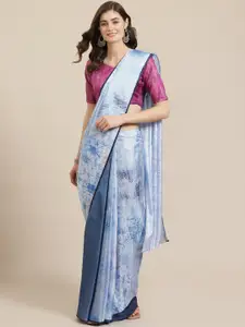 Saree mall Blue & White Dyed Saree