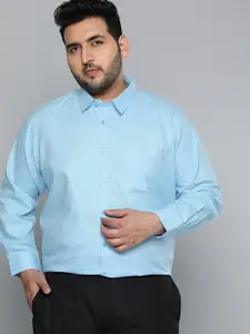 DENNISON Men Blue Smart Slim Fit Pure Cotton Solid Formal Shirt