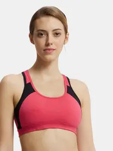 Jockey Wirefree Padded Cotton Full Coverage Racer Back Styling Active Bra-1380