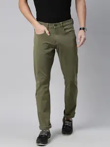 Nautica Men Green Slim Fit Regular Trousers
