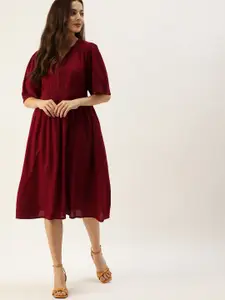 all about you Maroon Midi Dress