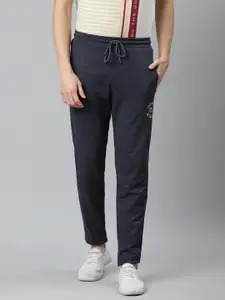 Alcis Men Navy Blue Slim Fit Solid Track Pants