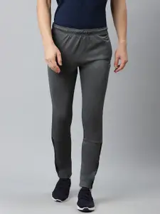 Alcis Men Charcoal Grey & Black Solid Slim Fit Mid-Rise Track Pants