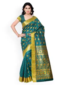 Varkala Silk Sarees Blue Jacquard & Kanchipuram Art Silk Traditional Saree