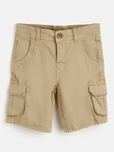 mothercare Boys Khaki Cotton Solid Regular Fit Cargo Shorts
