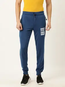 Sports52 wear Men's Blue and White Printed Slim Fit Track Pants
