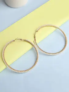 Blueberry Gold-Plated Handcrafted Contemporary Hoop Earrings