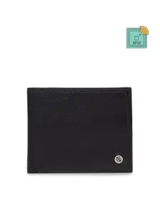 Carlton London Men Black & Tan Brown RFID Leather Two Fold Wallet