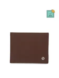 Carlton London Men Brown RFID Leather Two Fold Wallet