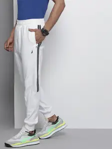 Nautica Men White Solid Joggers with Side Striped Detail