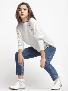 Belliskey Women Blue Mom Fit High-Rise Clean Look Non Stretchable Jeans