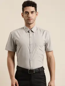 SOJANYA Men Brown Classic Regular Fit Solid Pure Cotton Formal Shirt