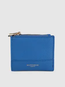 Accessorize Women Blue Solid Two Fold Wallet